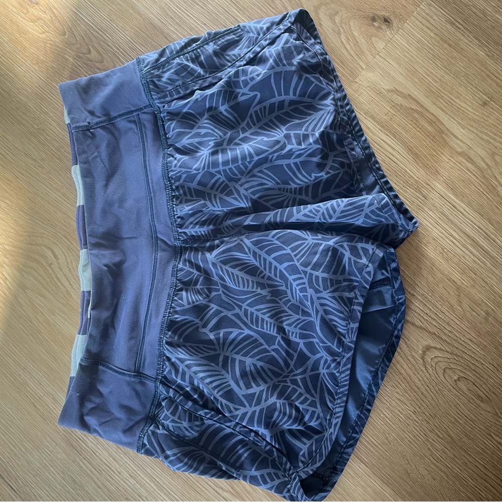 Lululemon Athletica Dark Blue Patterned Shorts